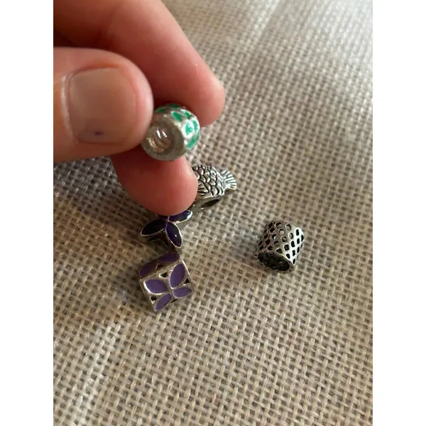 A504 charm bracket silver plated 5 pcs Gray - Image 11