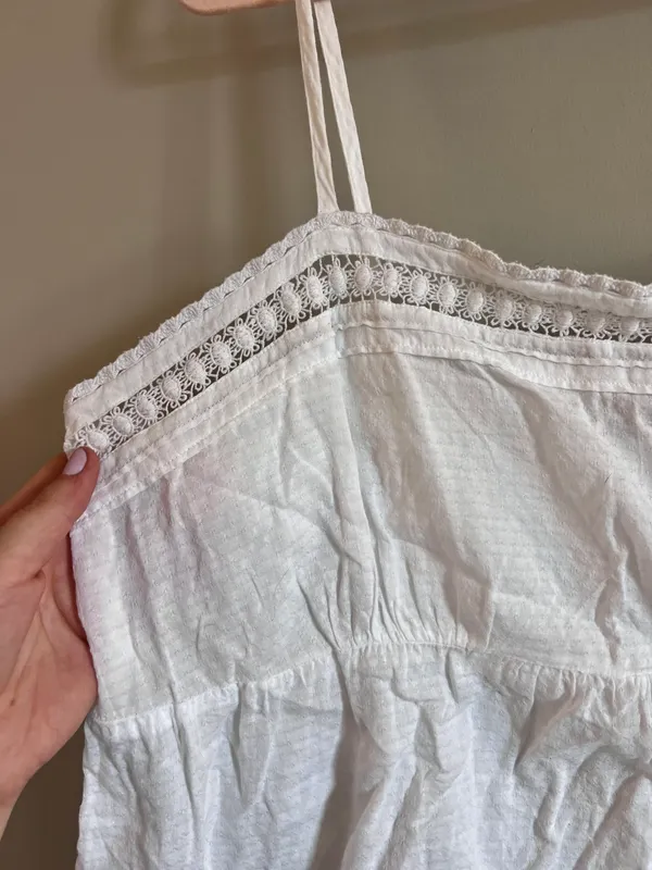 Loft White Lace Tank Top - Image 4