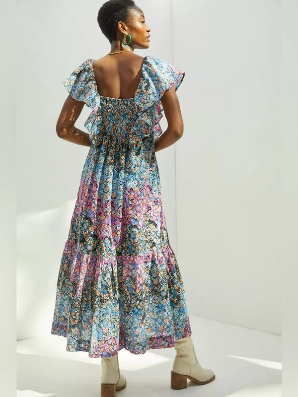 ANTHROPOLOGIE Clementina Eyelet Maxi Dress - Image 6