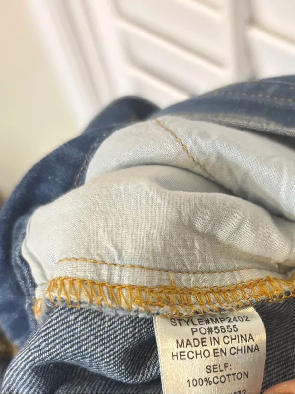 &merci Denim Jumpsuit Size Large - Image 9