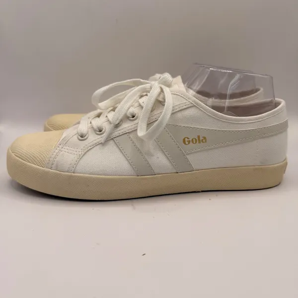 Gola Coaster Womens Off White Canvas Low Top Sneakers Trainers Cream Size 10 - Image 2