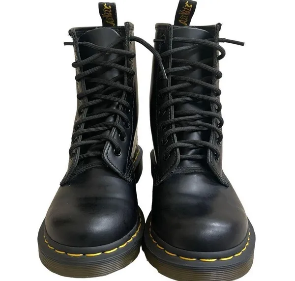 Women's AirWair 1460 Leather Lace Up Boots Size 7 US Used 2xs - Image 2