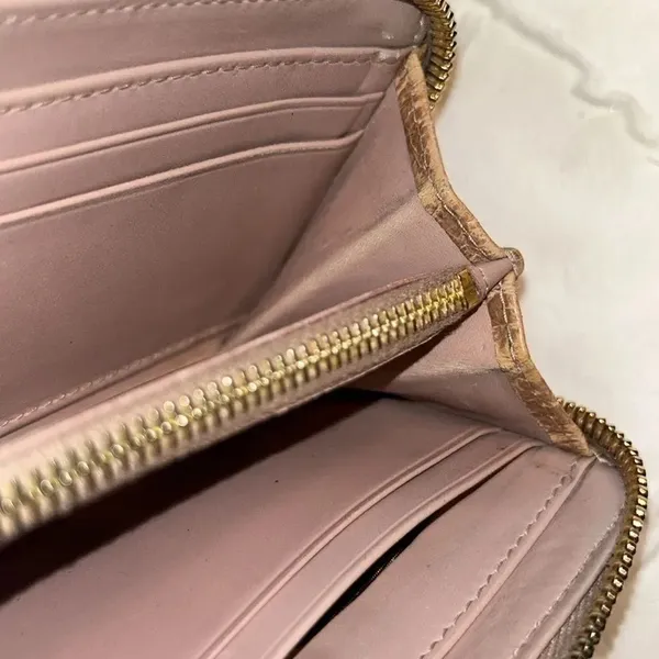 Authentic Miu Miu Leather Tan Zippy Wallet - Image 3