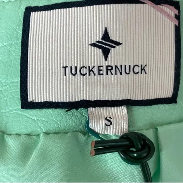 Tuckernuck Meg Mini Skirt S Mint Green Faux Leather A-Line NWT Preppy - Image 8
