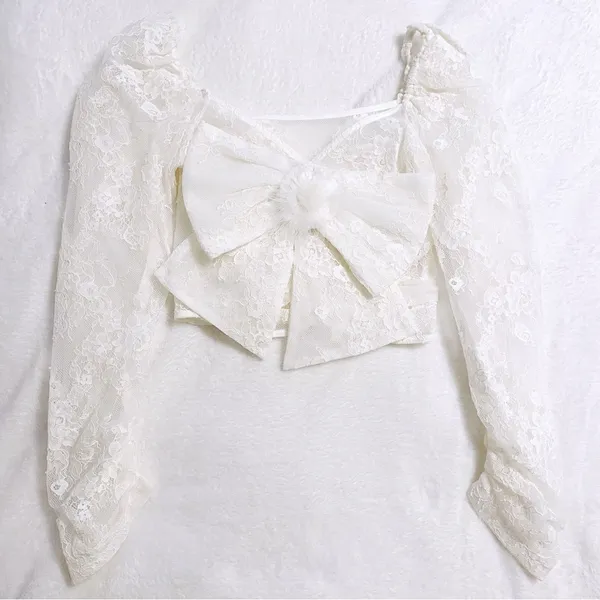 The Moon Japanese Kawaii Lolita Sailor Moon Himekaji White Lace Princess Blouse Shirt - Image 6