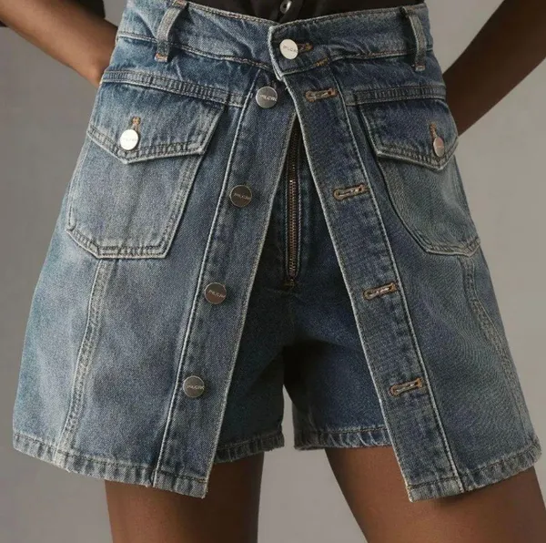 Anthropologie Pilcro Country Denim Skorts, Size 26 - Image 3