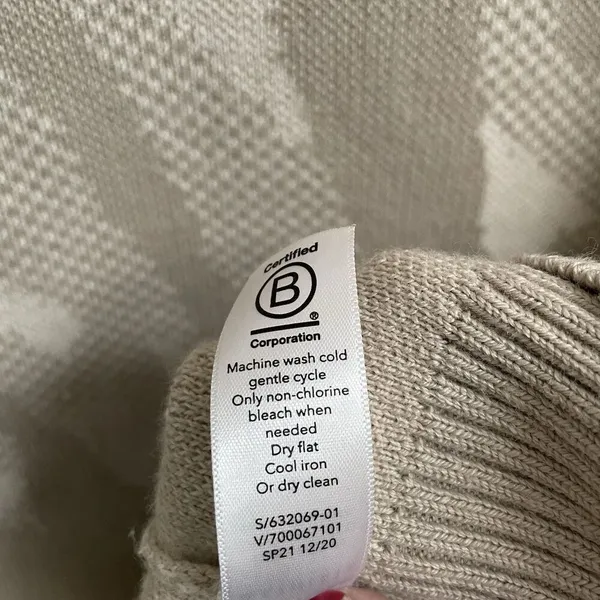 Athleta Multicolor Abstract Textured Crew Neck Pullover Sweater Women‎ L Cream - Image 7