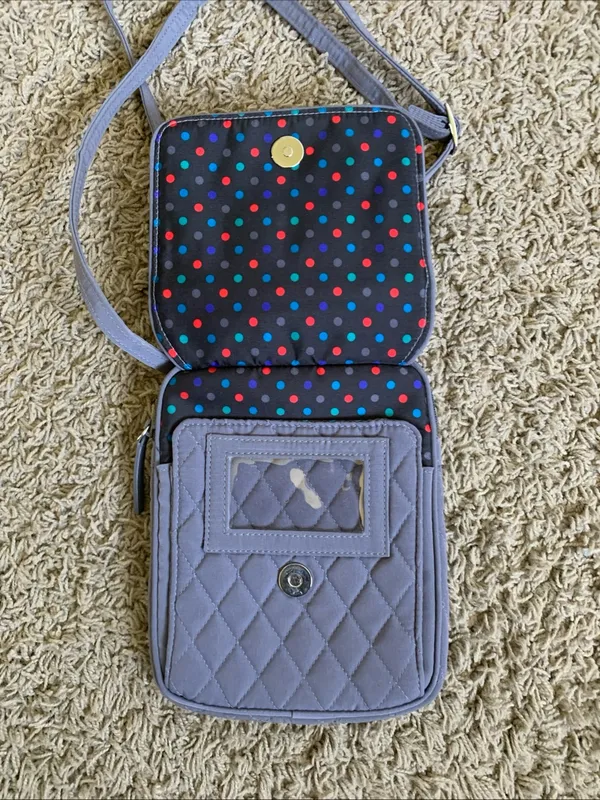 Vera Bradley gray quilted crossbody 6”x8” bag - Image 3
