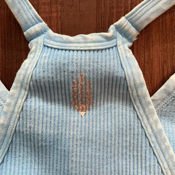 Free People FP Movement Tank Top Blue Ribbed Seamless Happiness Runs XS/S - Image 4