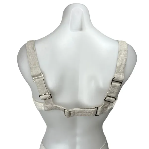 Meshki Yalda Cream Tan Linen Sleeveless Colorblock Bustier Crop Tank Top Size S - Image 6