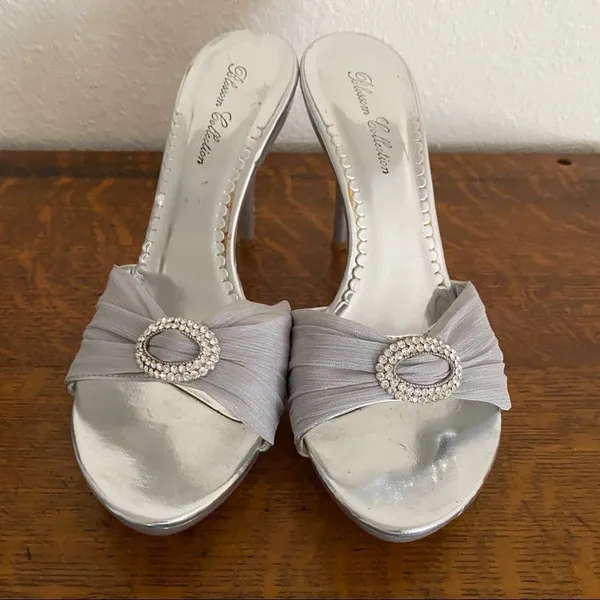 Blossom Collection‎ Heels Silver Size 7 - Image 7