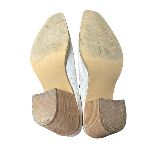 Steve Madden Geniva Beige Crock Faux Leather Square Toe Heel Boots Size 10M - Image 4