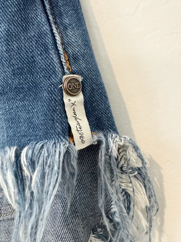 One Teaspoon Shorts Size 23 Blue Moon Le Wolves Button Fly Frayed Retro Indie‎ - Image 5