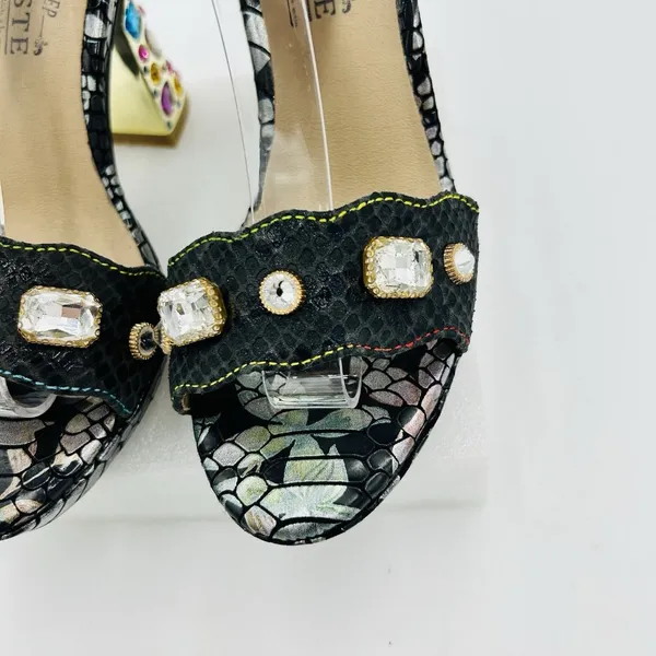 L'ARTISTE SPRING STEP Jewell Sz US 5.5-6 EUR36 Embellished Heel Platform Sandals - Image 3