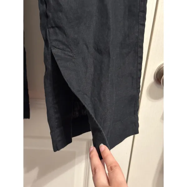 Athleta Black Linen Retreat Pants Minimalist Athleisure Lagenlook Primitive - Image 5