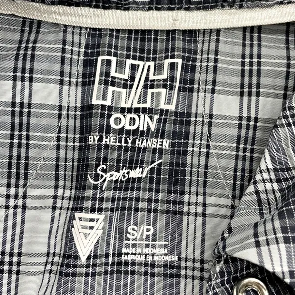 Helly Hansen Odin Women's Plaid Black Gray Snap Up Tie Waist Shirt SM GORP - Image 4
