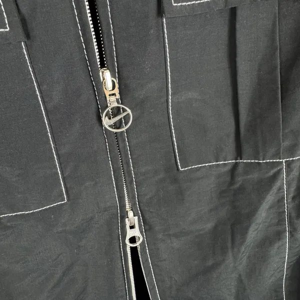 Nike Vintage Black Double Zip Up Jacket Large‎ - Image 5
