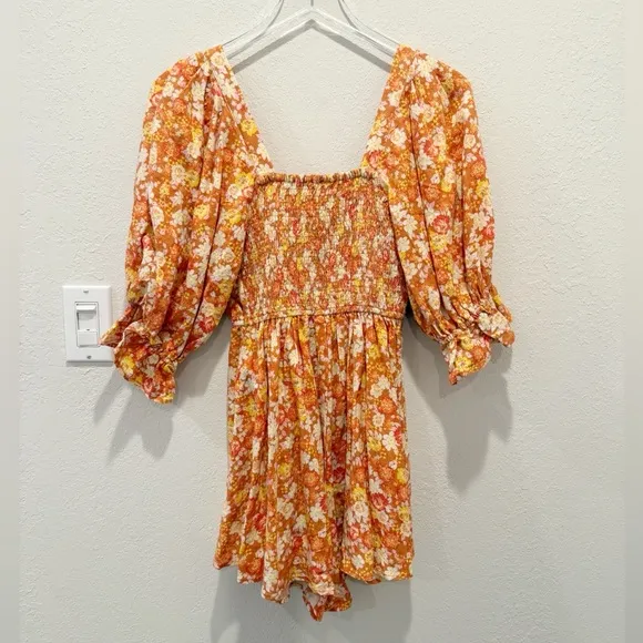 FREE PEOPLE Show‎ Me Love Romper in Orange size XS - Image 5