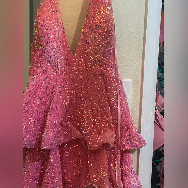 Sequin Dress Pink Size 2X - Image 7