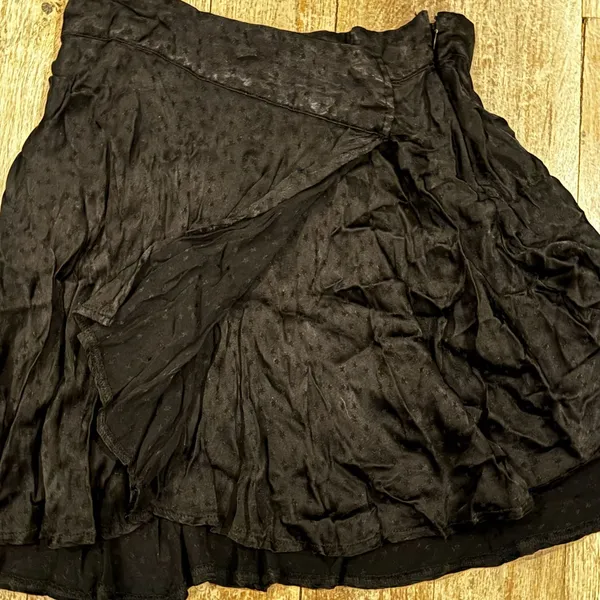 Free People Black Star Pattern Ruffle Layered Mini Skirt - Image 4