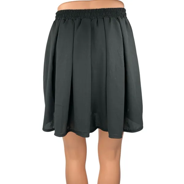 John Galt Women's Black Pleated Elastic Waist Mini A-Line Flared Skirt Size S - Image 3