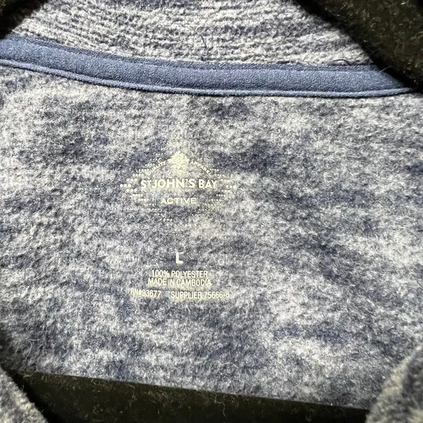St John's Bay Active Vest Full Zip Sleeveless Blue Fleece L‎ - Image 4