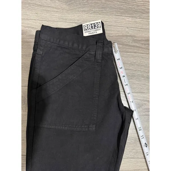 New J Galt Brandy Melville M Black Skinny Combat Pants Low Rise‎ Cargo Punk Y2K - Image 7