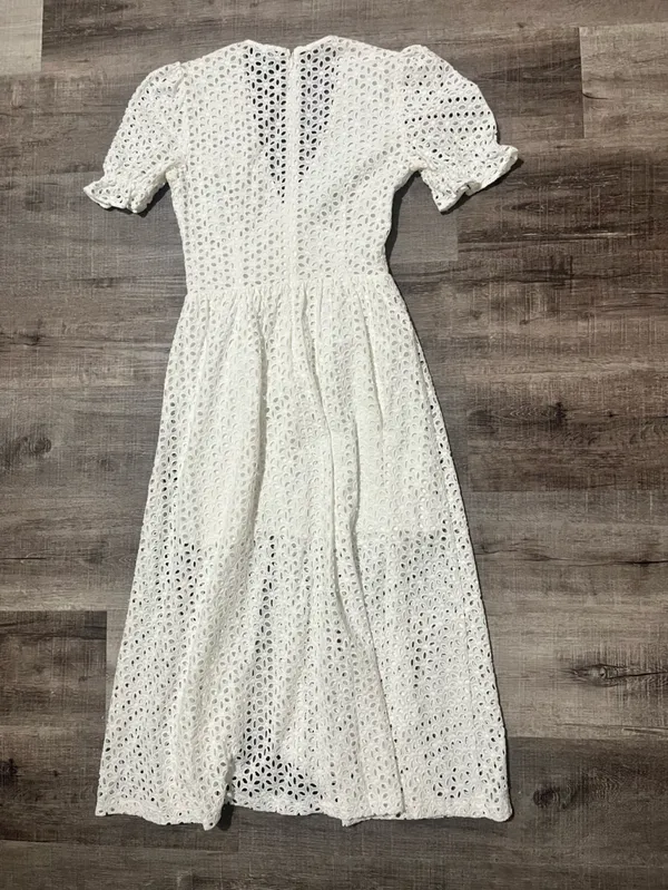 BARDOT Eyelet Puff Sleeve Midi Dress - Image 4