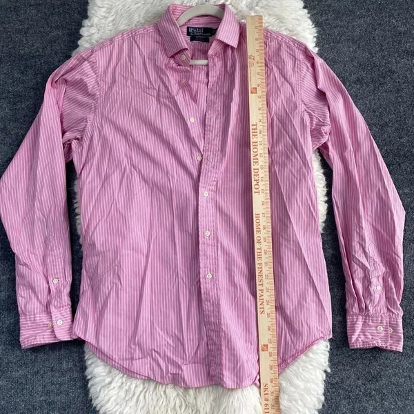 Polo Ralph Lauren Pink White Striped Button Up Shirt Old Money Quiet Luxury - Image 7
