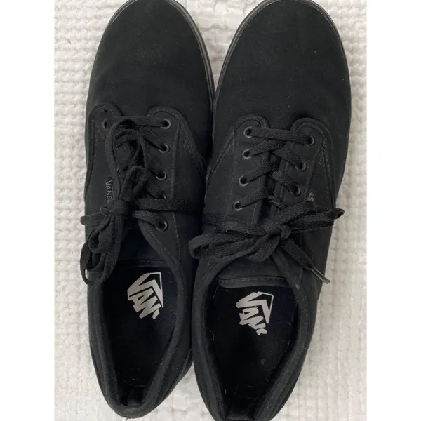 Vans Womens Black Canvas Sneakers Size 9 SKU 1500 - Image 4