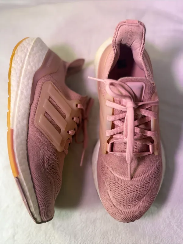 adidas Women’s Pink Knit Running Sneaker - Image 5