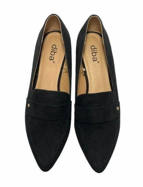 New Without Tags Diba Black Pointy Toe Slip On Faux Suede Loafers Sz 5.5 M - Image 5