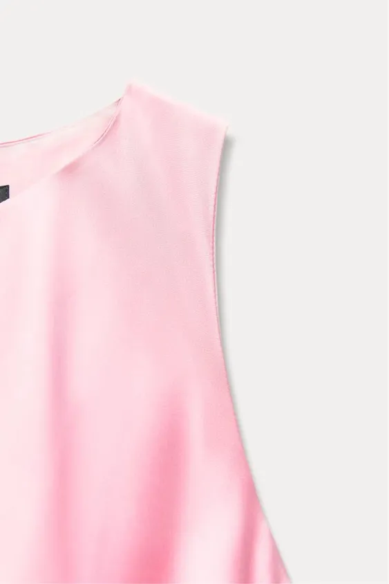 Zara maxi dress midi Light Pink tie knot satin effect wedding party - Image 7