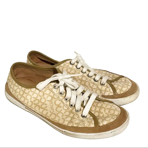 Coach Edith Women's 7.5 Tan‎ Brown Signature Print Sneaker A1244 - Image 4