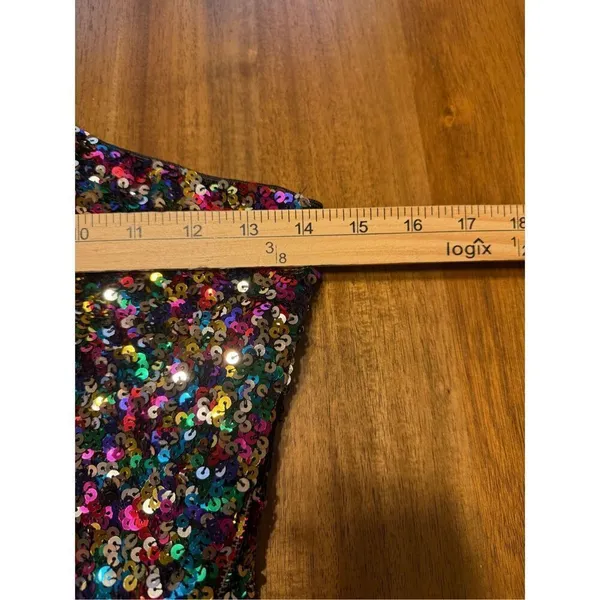 Women’s Sequin One Shoulder Cocktail Party Mini Dress Size XS Stretchy - Image 5