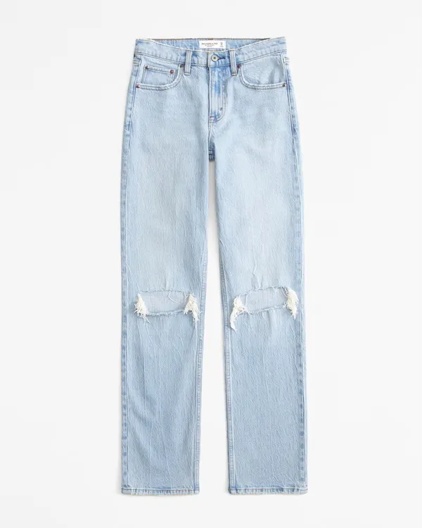 Abercrombie & Fitch Mid Rise 90s Straight Jeans - Image 6