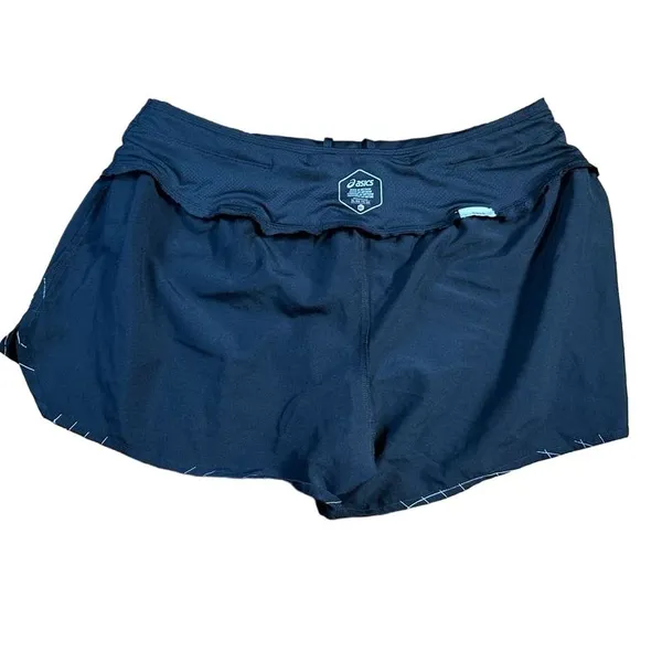 ASICS Women's Athletic Running Shorts Navy Blue Geometric‎ Pattern XL no liner - Image 5