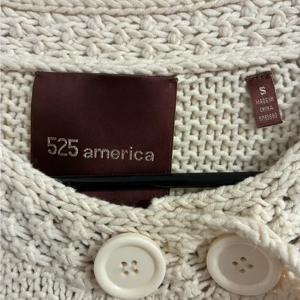 525 America Cream Textured Cardigan S - Image 6