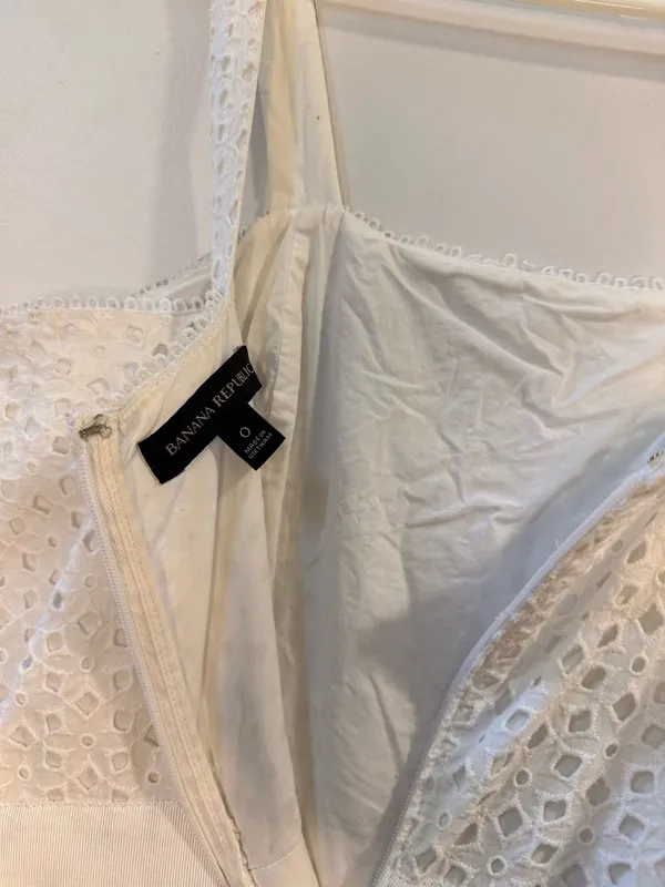 Banana Republic White Lace Eyelet Jumpsuit - Image 5