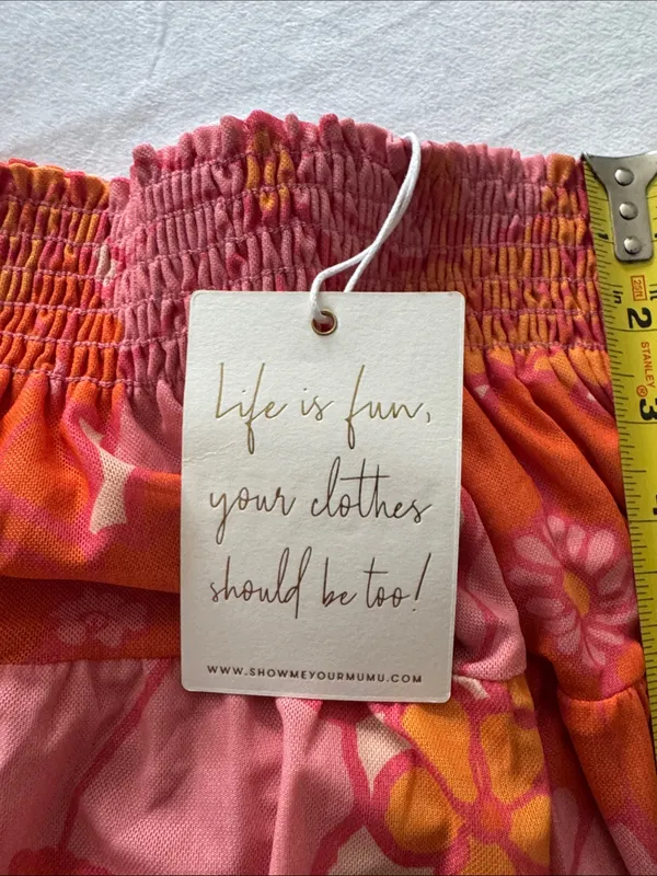 Show Me Your MuMu Pink & Orange Floral Tiered Skirt - Image 4
