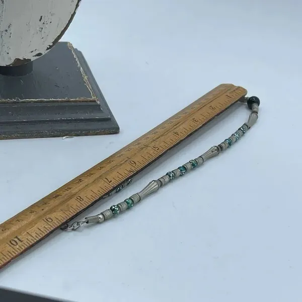 Southwestern or Navajo vintage styled barrel & pearl necklace. - Image 7