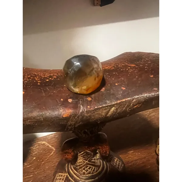 Oversized Brown Marbled Dome Statement Ring Chunky Sculptural Size 6 - Image 5