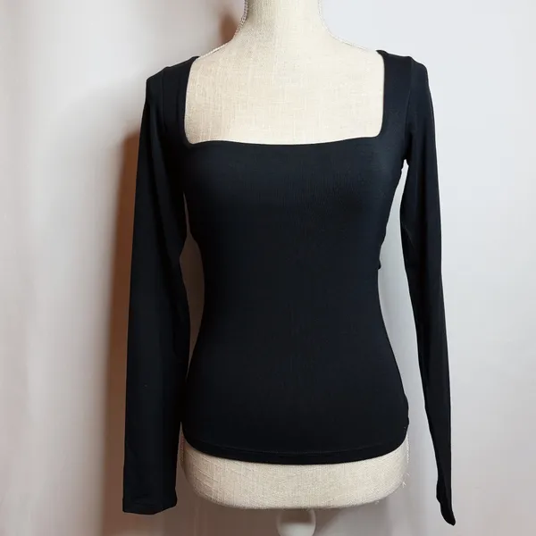 NWT Skims Smooth Layers Square Neck Long Sleeve Top - Image 2