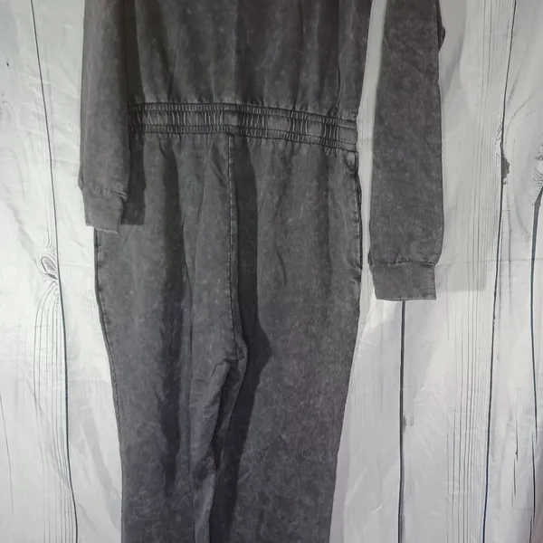 Lane 201 Faded Black Off The Shoulder comfy casual Jumpsuit with Drawstring - Image 13