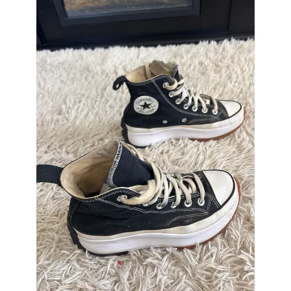 Converse Run Star Hike High‎ Top Platform Sneakers Black White 5Mens Womens 6.5 - Image 4