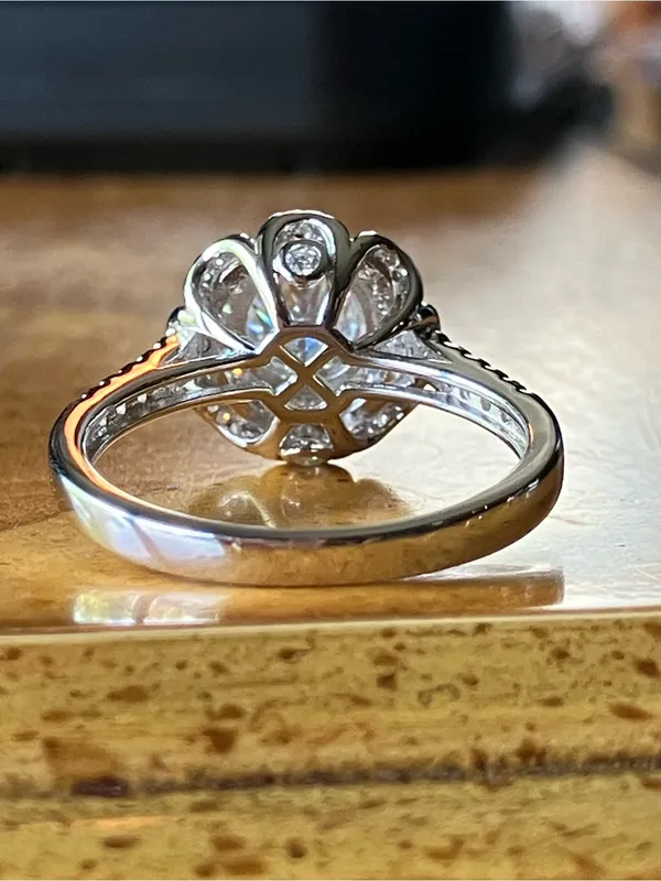 Genuine Moissanite Sterling Silver Ring Size 7 White - Image 4