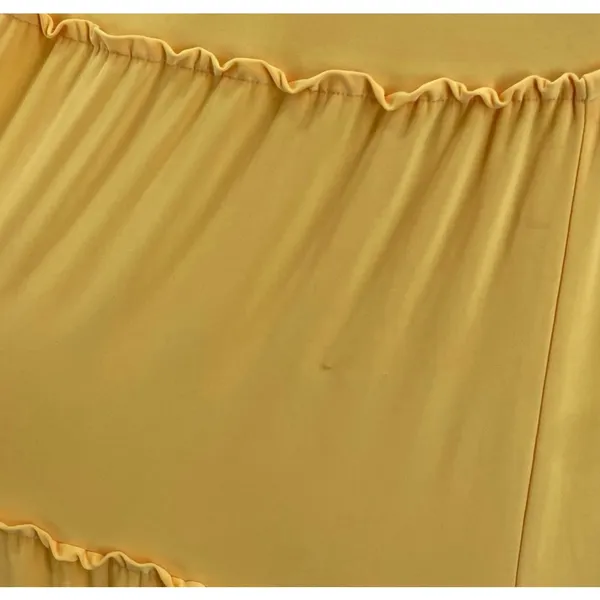Yellow Goddess Maxi Dress Gold Rope Halter Tiered Long Resort T Bags LA Size S - Image 12