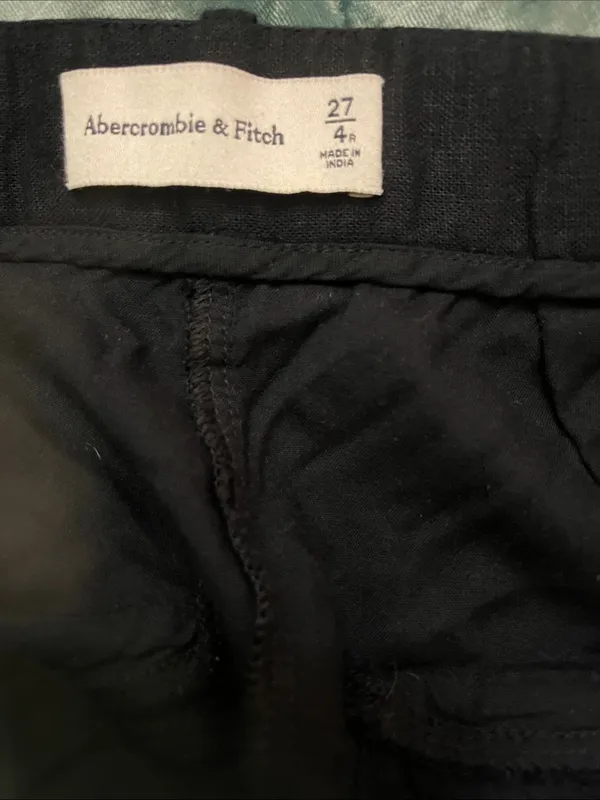 Abercrombie & Fitch high waisted tailored linen blend Shorts size 27/4 - Image 6