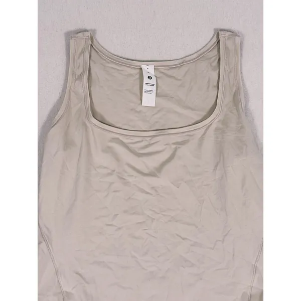 NWT Lululemon Wundermost Nulu Bodysuit Size M Riverstone Beige Neutral Layer - Image 4