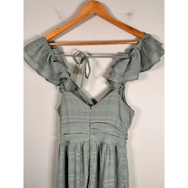 Altar'd State Anna Maxi Dress Womens Small Sage Green Ruffle Tiered DYDW3908PL-E - Image 5